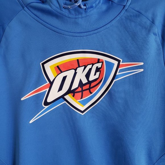 Fanatics Oklahoma City Thunder Basketball Hoodie Men Size Medium Blue Front logo - Picture 3 of 9